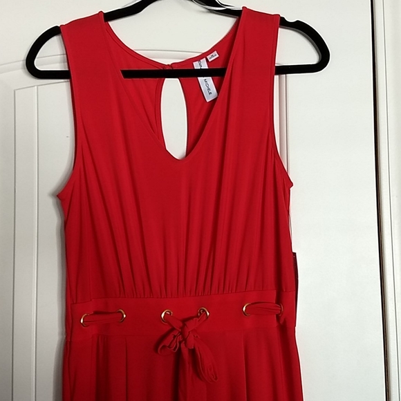 Red Wide Leg Jumpsuit - Picture 2 of 5
